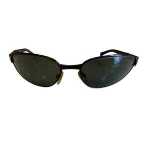 Vintage 1986 Ray-Ban W3163 Oval Sporty Sunglasses Black